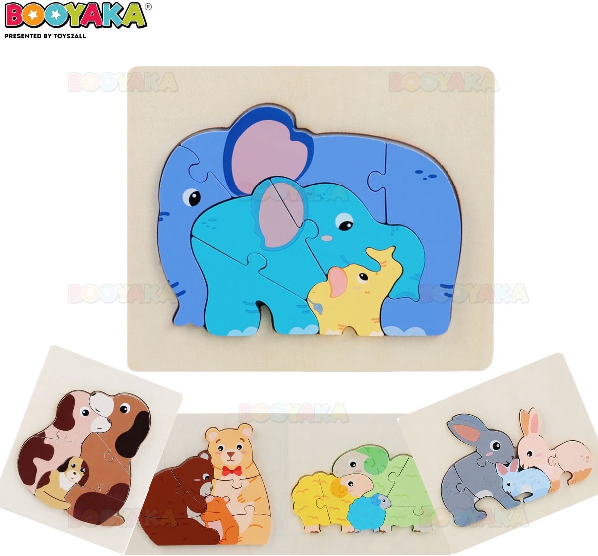 Booyaka® - Jigsaw puzzel olifant - Olifanten - Houten kinderpuzzel - houten puzzel - jigsaws puzzel - dierenfiguur hout - Puzzelen - Peuter speelgoed - houten boerderijdieren - houten dierenpuzzel - houten dieren puzzel - houten dieren speelgoed