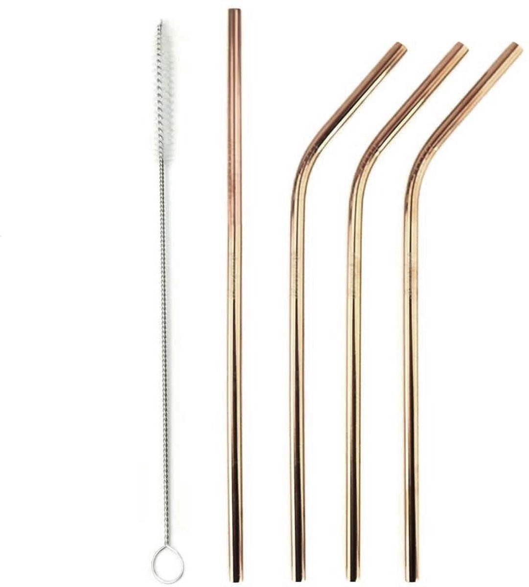 Boozyshop Metal Straw Set Rose Gold