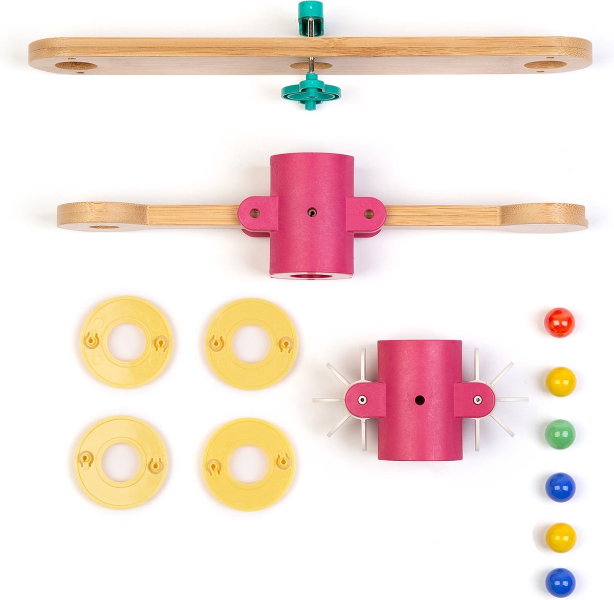   - uitbreidingspakket houten knikkerbaan- met wipwap & schoeprad