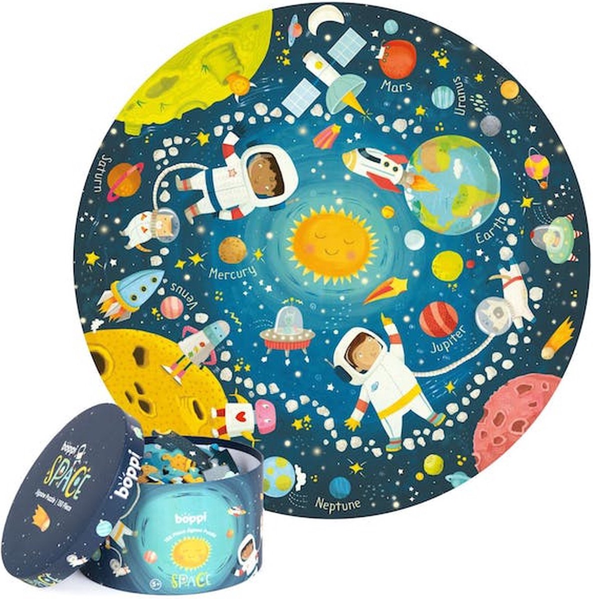 Grote ronde puzzel  +- 58 cm (150 st.) Het heelal