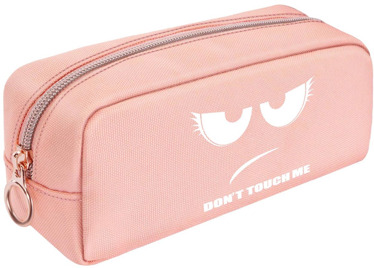   ® Ruim Pennenetui voor Schrijfwaren en Accessoires met Meerdere Vakken in Roze Design