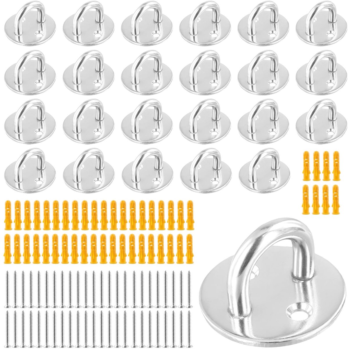  ® Hoogwaardige roestvrijstalen oogplaten set voor veelzijdige ophang- en bevestigingstoepassingen