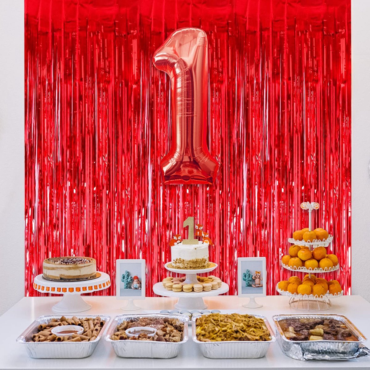  ® Rode Foliegordijnen voor Feestelijke Achtergronddecoratie en Bruiloften