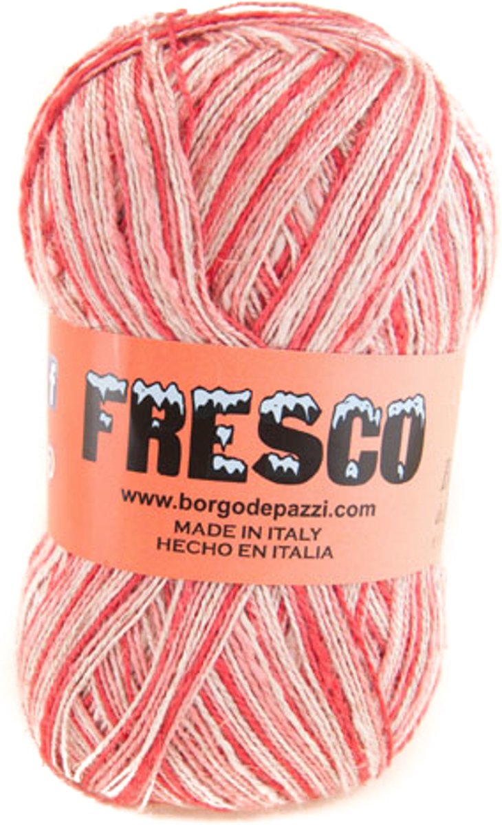 Borgo de Pazzi Fresco gemeleerd rood 20. PAK MET 5 BOLLEN a 100 GRAM.