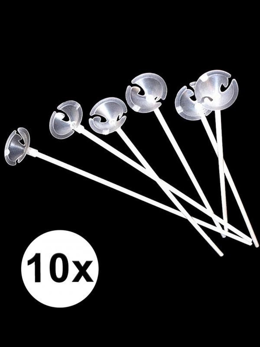  - Ballonstaafjes - Ballon staafjes - wit - 10 stuks