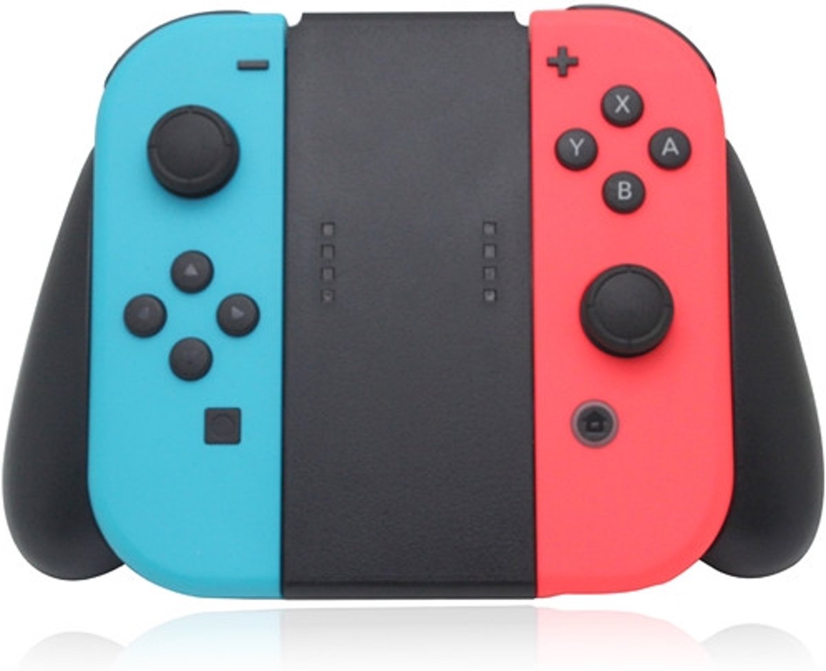 Nintendo switch - controller grip - Joy-con - controller grip zwart - rood + blauw (2 stucks) - thumb grip.