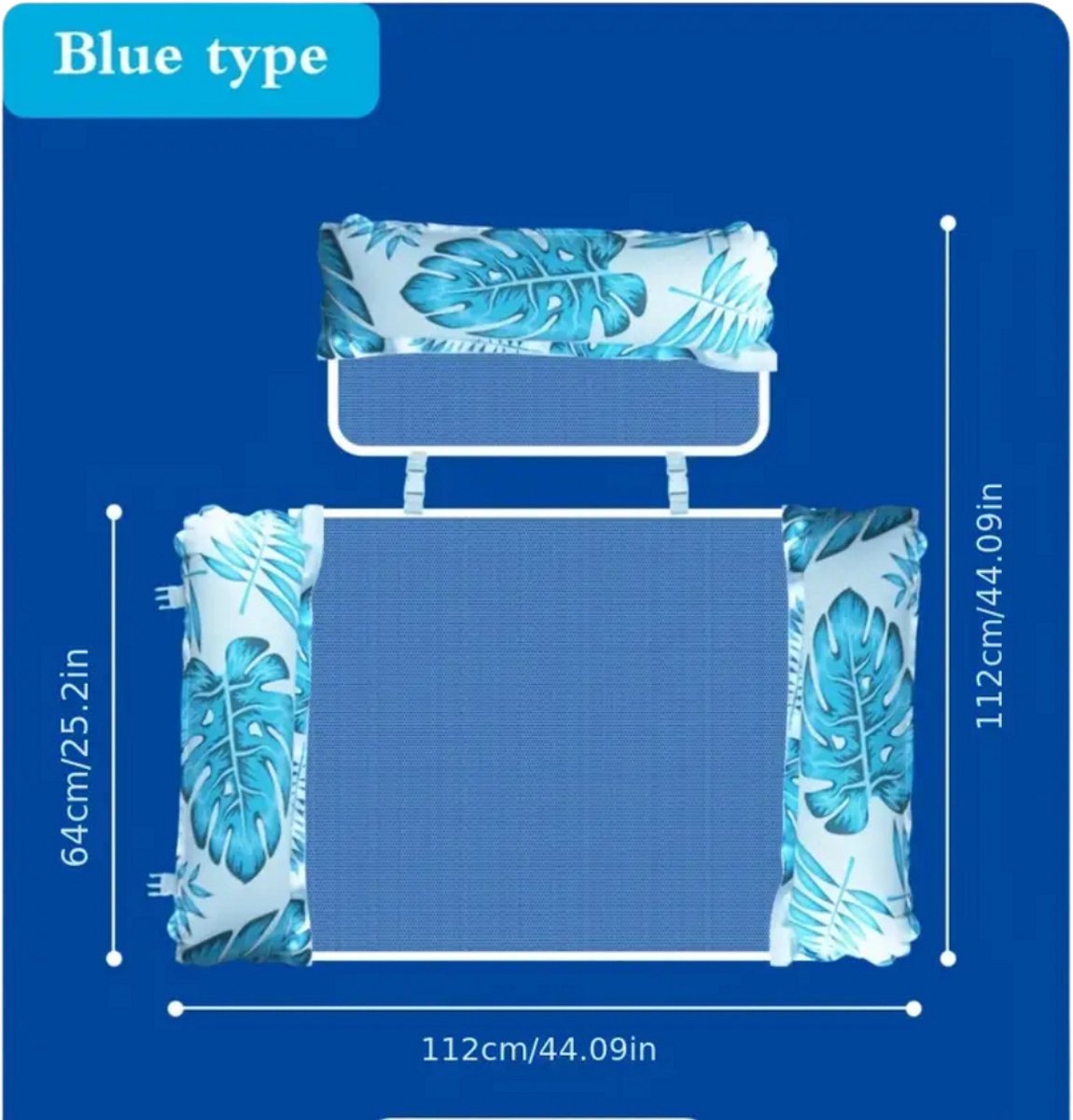   Luchtbed - Luchtbed Zwembad - 2 Personen - 1 Persoon - Blauw