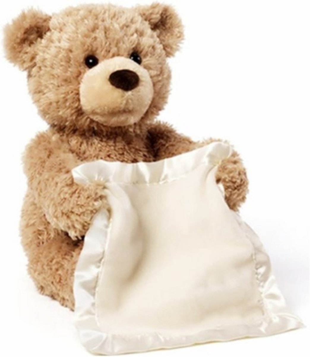 Kiekeboe Beer - Teddybeer - Interactieve knuffel - Peek-A-Boo - Hide and Seek - 30 cm