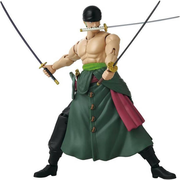 Anime Heroes-figuur - BANDAI - One Piece Zoro Style 3 zwaarden 17 cm - 16 scharnierpunten