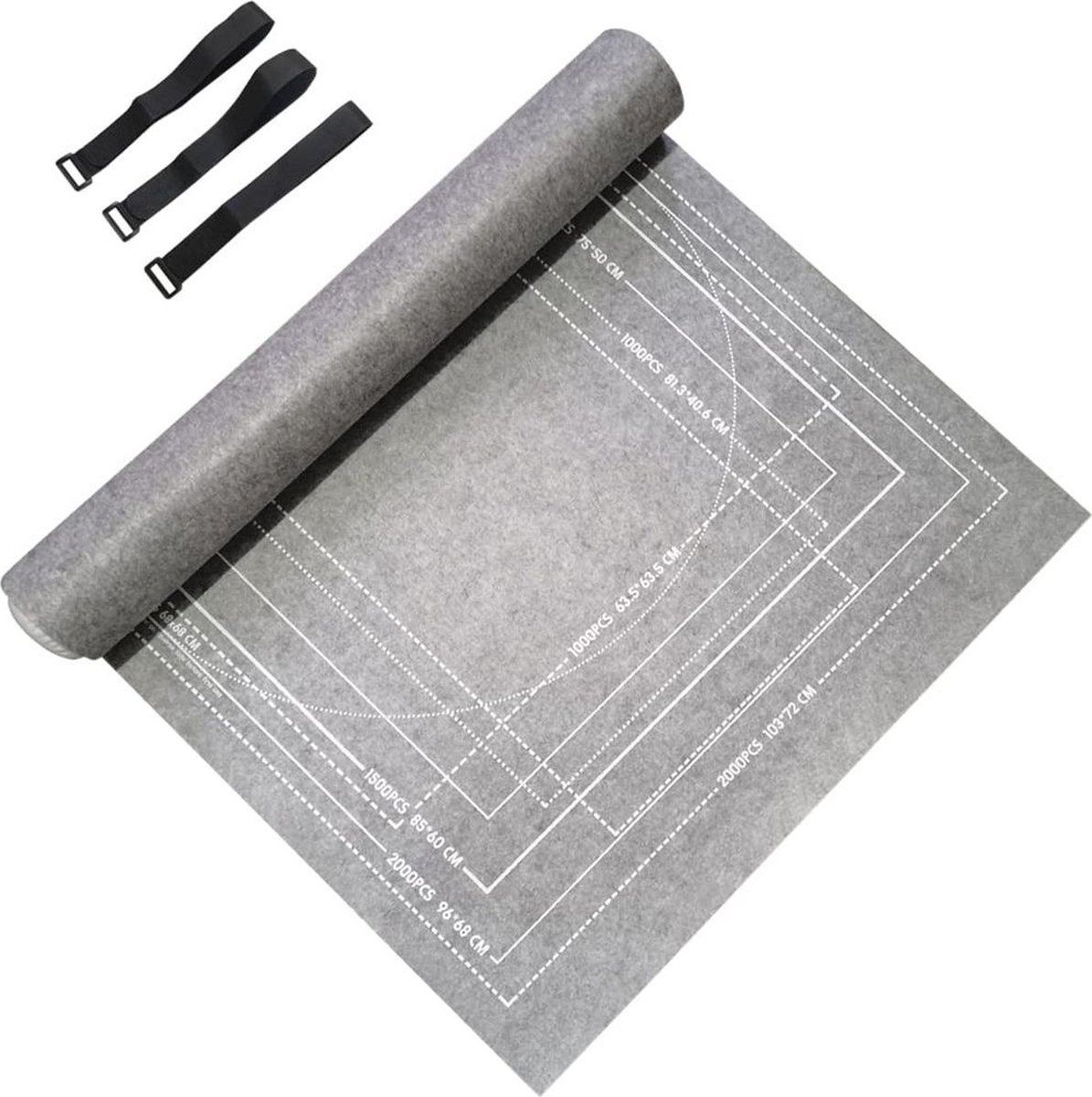   voor 2000stukjes - Puzzelmap met Accessoires - Puzzelbord -  ten -   Volwassen en Kinderen - Geschikt voor legpuzzel 1500 1000 Stuks - Grijs