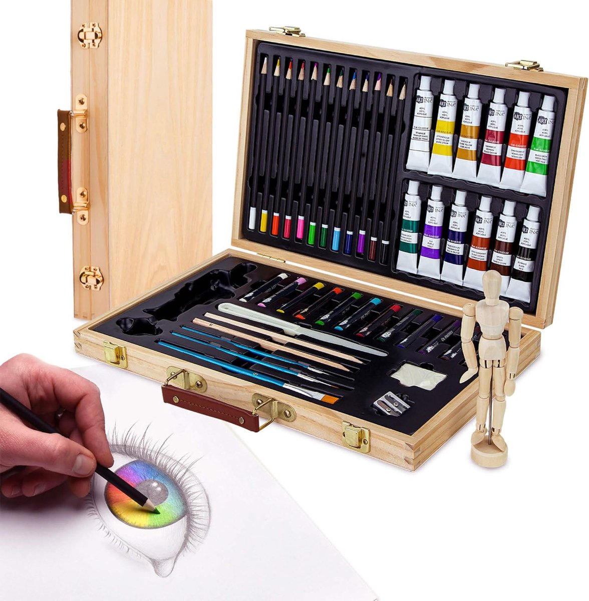 Tekenkoffer Kinderen - Tekendoos - Kleurpotloden - Stiften