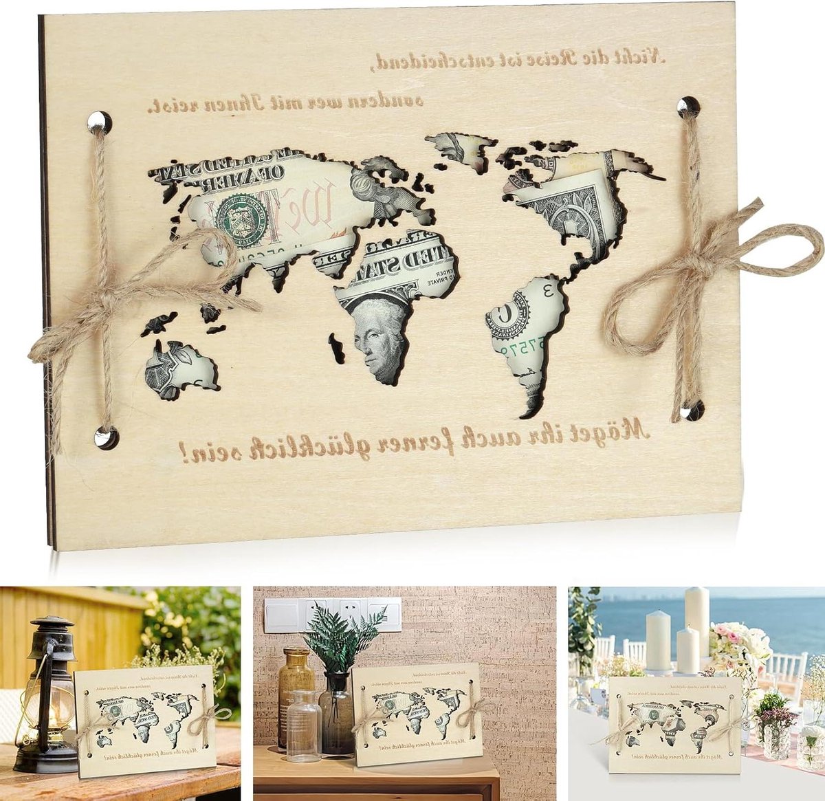   - Bruiloftskaart Geldcadeau Houten   - Origineel Huwelijkscadeau - Creatieve Geldgeschenkverpakking