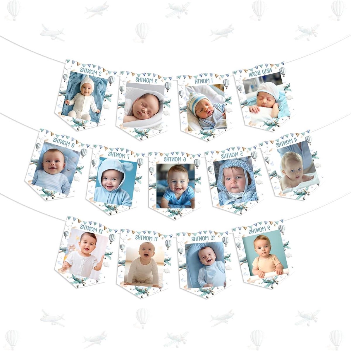   - Eerste Verjaardag Vliegtuig Foto Banner - Retro Vliegtuig Decoraties - Tijd Vliegen Thema - Aviator Avontuur Feest Decoratie