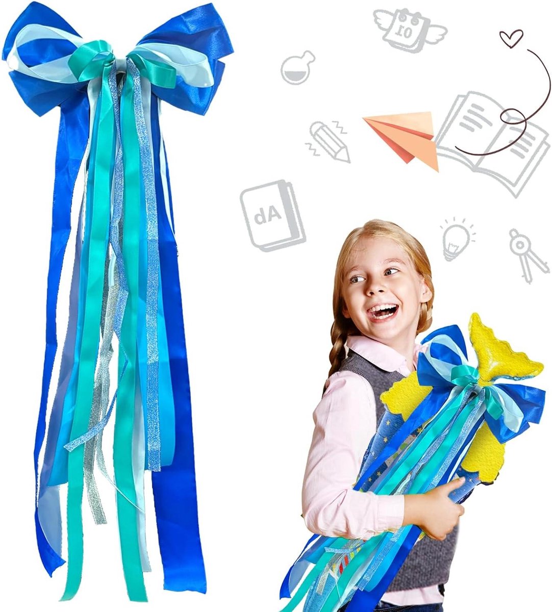   - Schoolzakstrik Schoolzak Decoratie Eerste Schooldag Meisjes Jongens Bruiloft Feest Verjaardag Cadeauverpakking Blauw