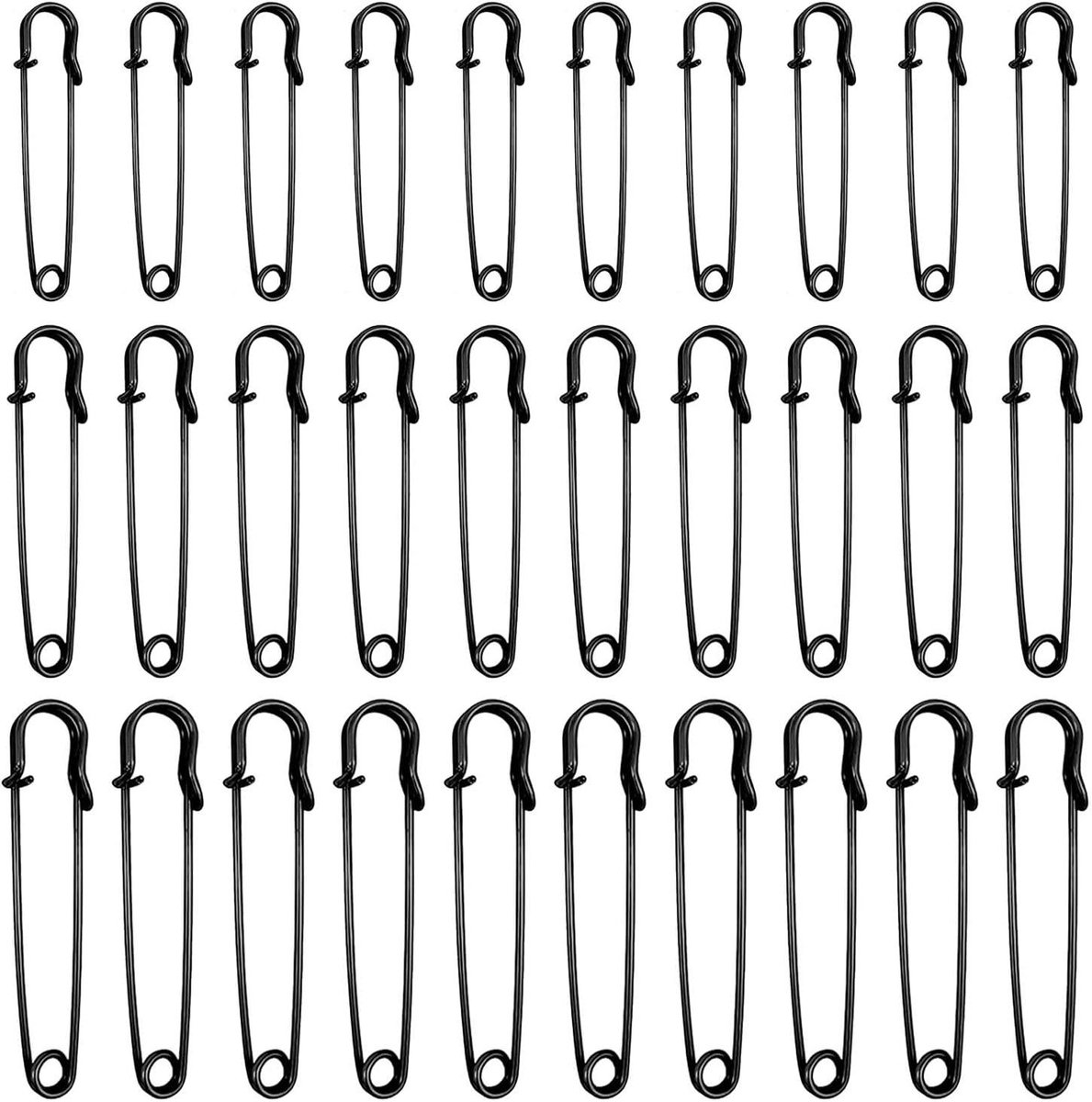   - Veiligheidsspelden Set van 30 stuks voor Kleding Quilten Dekens Rokken Sjaals Zwart