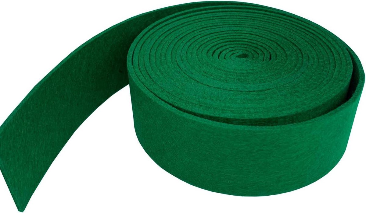   -  rol 5 cm x 500 cm viltband 3 mm dik polyester vilt voor opbergtas en onderlegger groen - Naaien, knutselen en decoratie.