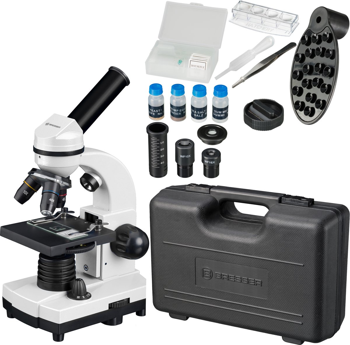 Bresser Biolux Schoolmicroscoop Wit incl. Koffer en Accessoires