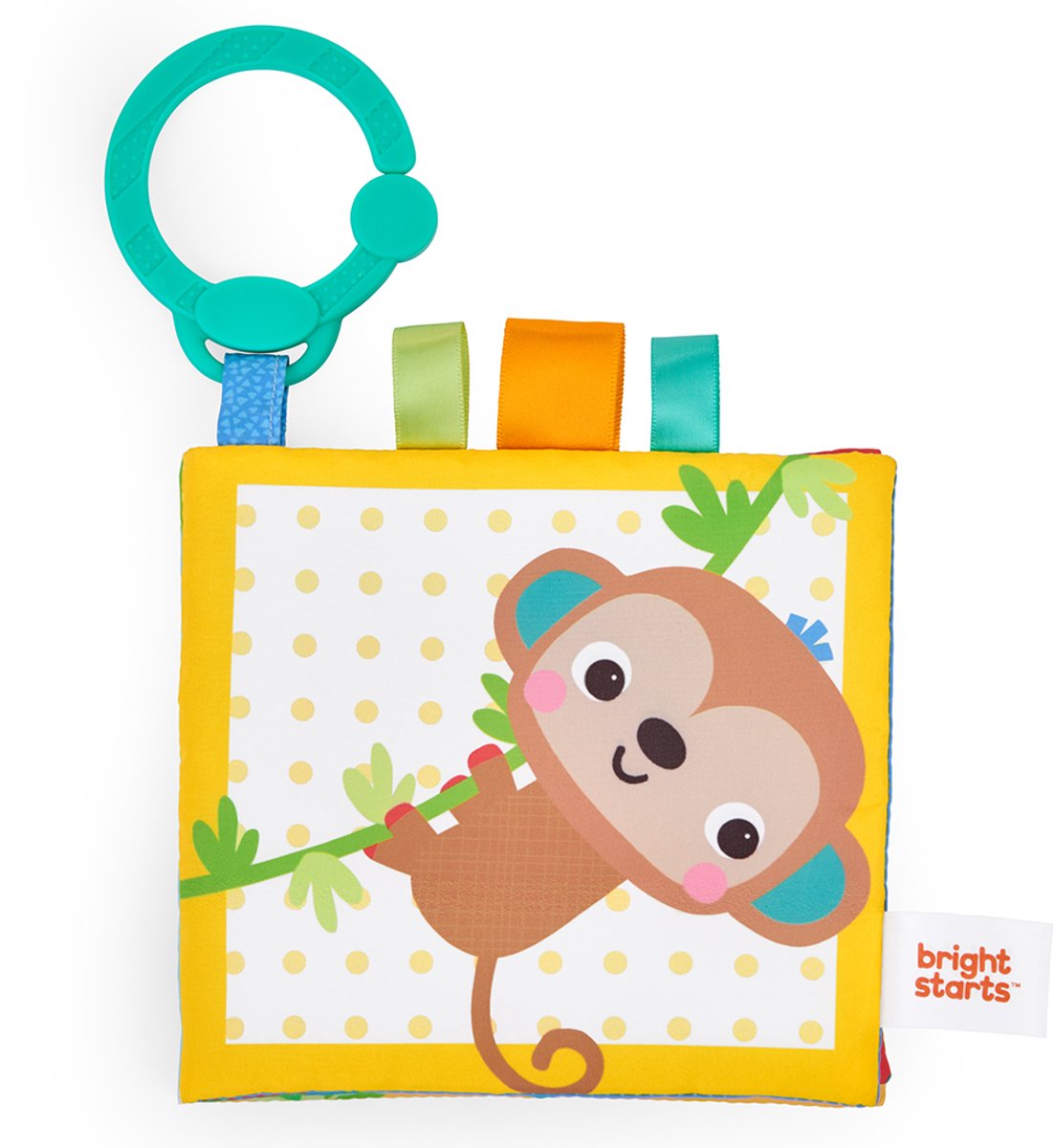 Zacht babyboekje Safari Buddies - Bright Starts - vanaf 0 maanden