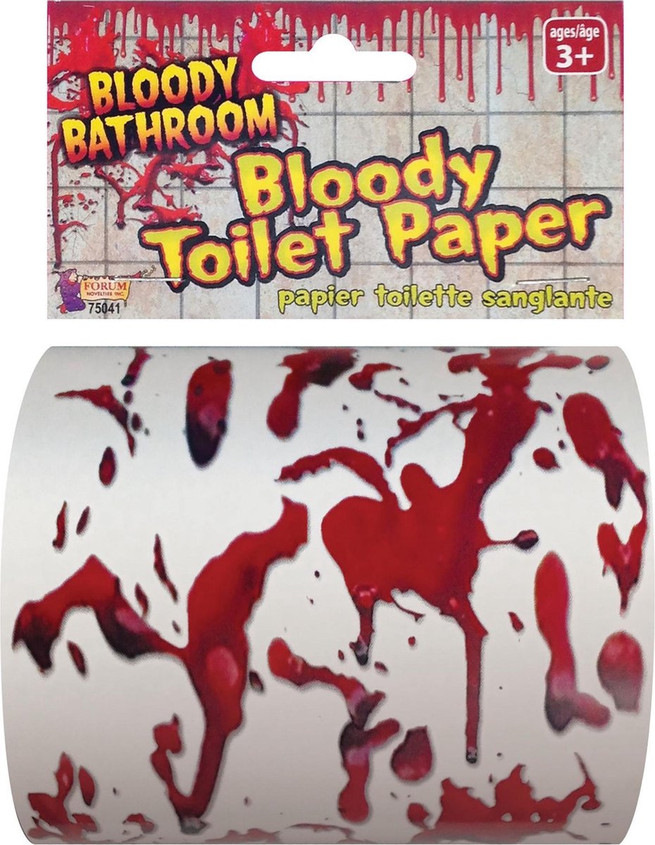 Bristol Novelty Bloederig toiletpapier (Wit/rood)