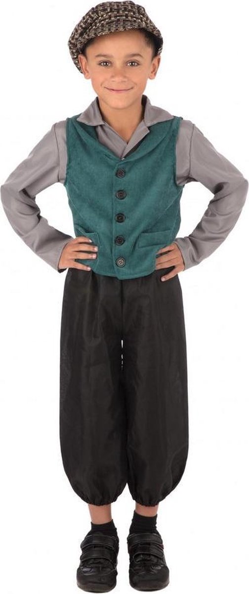 Bristol Novelty Boys Victorian Costume (Green/Grey/Black)