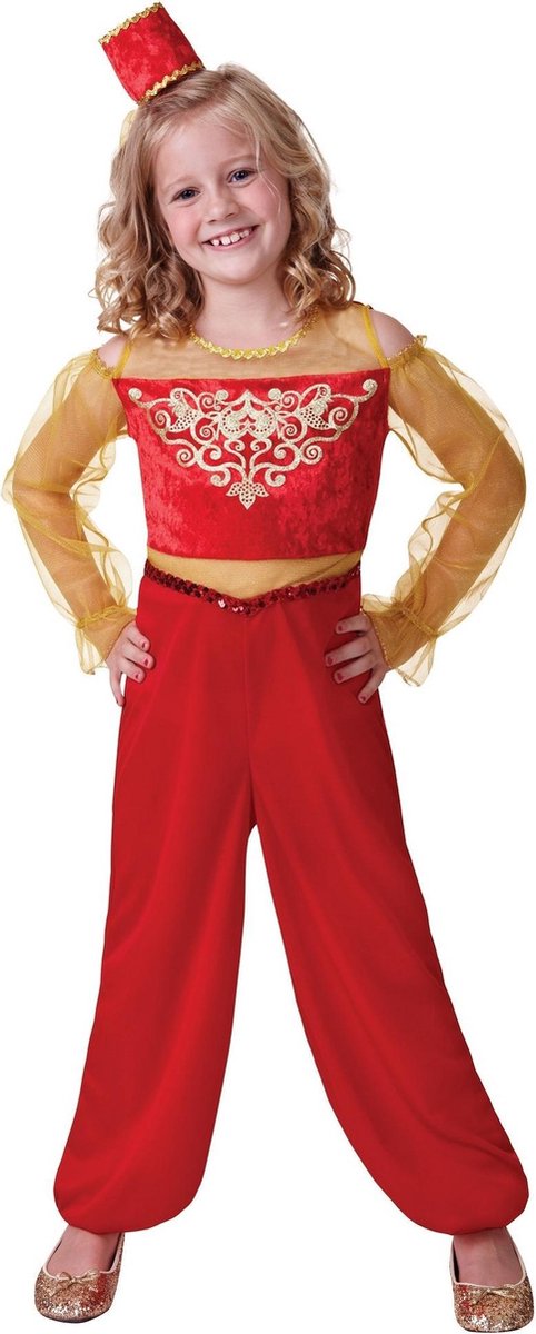 Bristol Novelty Childrens/Girls Arabian Princess Costume (Red/Gold)