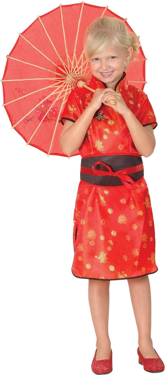 Bristol Novelty Childrens/Girls Cheongsam (Red/Gold)