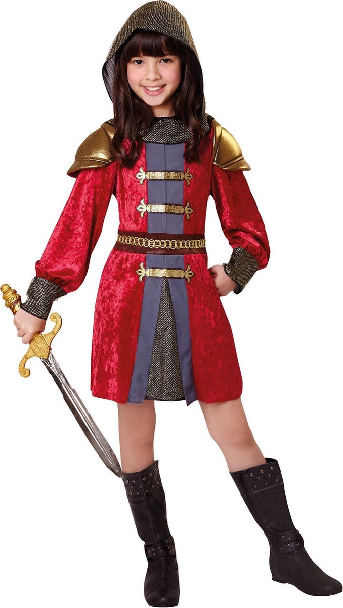 Bristol Novelty Childrens/Girls Knight Princess Costume (Red/Gold/Purple)