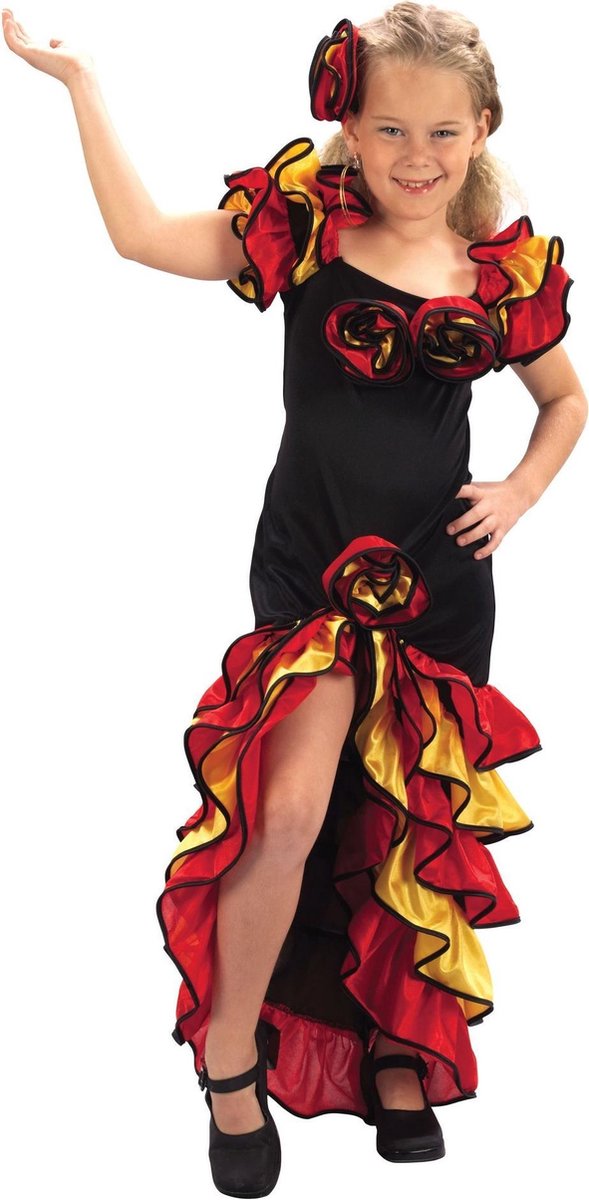 Bristol Novelty Childrens/Girls Rumba Costume (Black/Red/Yellow)