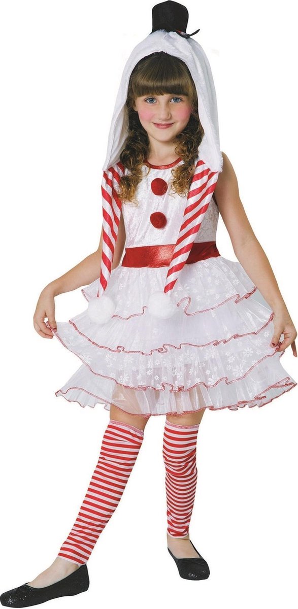 Bristol Novelty Childrens/Girls Snowgirl Costume (White/Red)