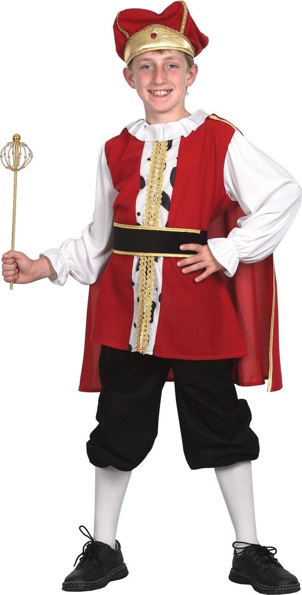 Bristol Novelty Childrens/Kids Medieval King Costume (Red/White/Black/Gold)