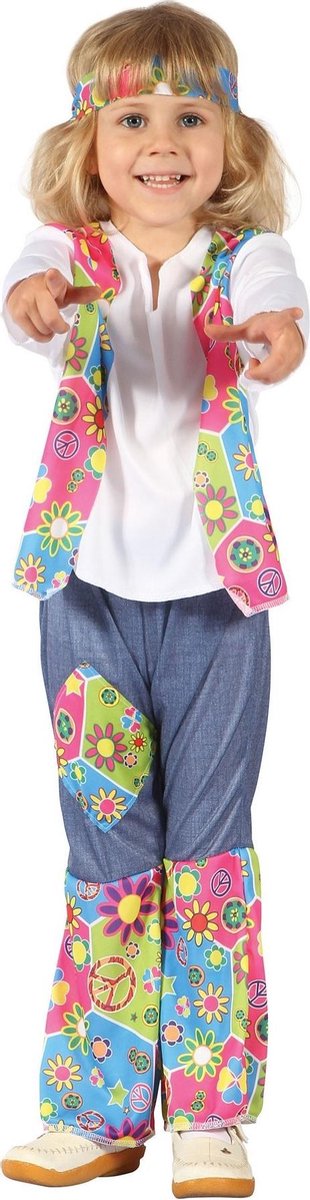 Bristol Novelty Girls Flowery Hippie Costume (Multicoloured)