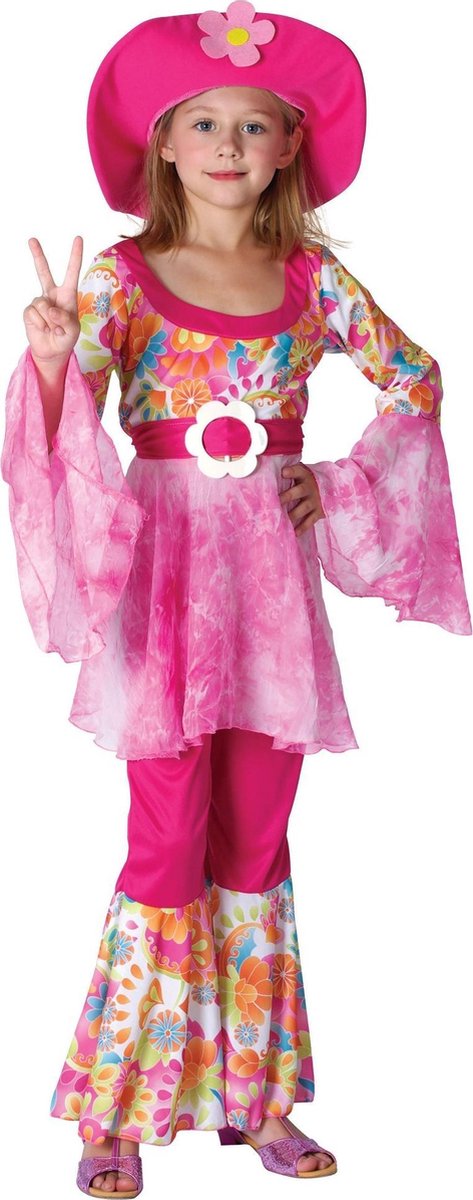 Bristol Novelty Girls Hippy Diva Costume (Pink)