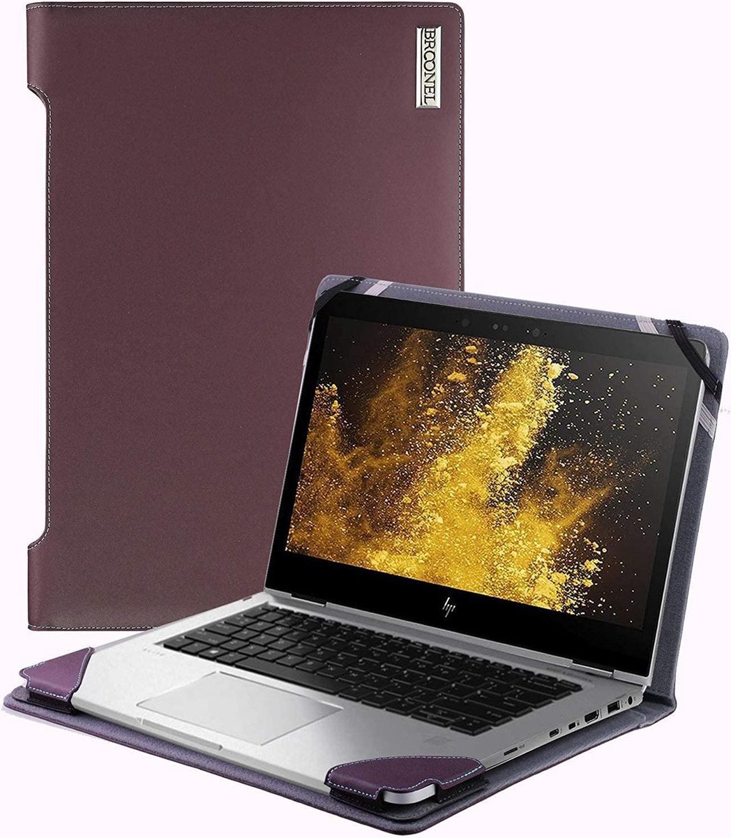 Broonel Profile Series - Paars luxe laptoptas - laptophoes voor de HP 15s-fq1013na 15.6 Inch Full HD Laptop