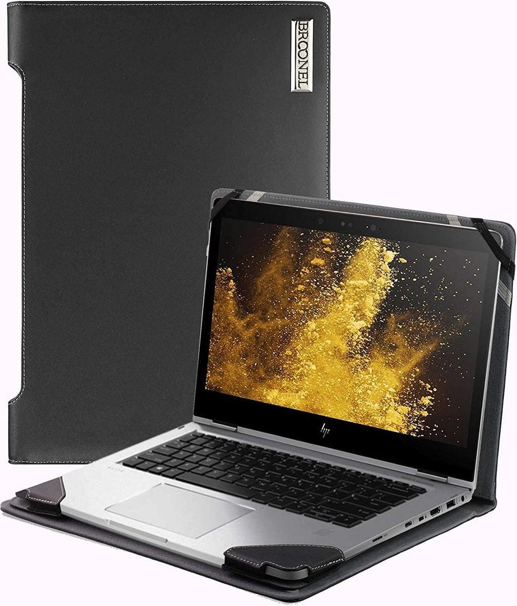 Broonel Profile Series - Zwarte luxe laptoptas - laptophoes voor de HP Chromebook 15-de0002na 15.6-Inch FHD IPS Laptop