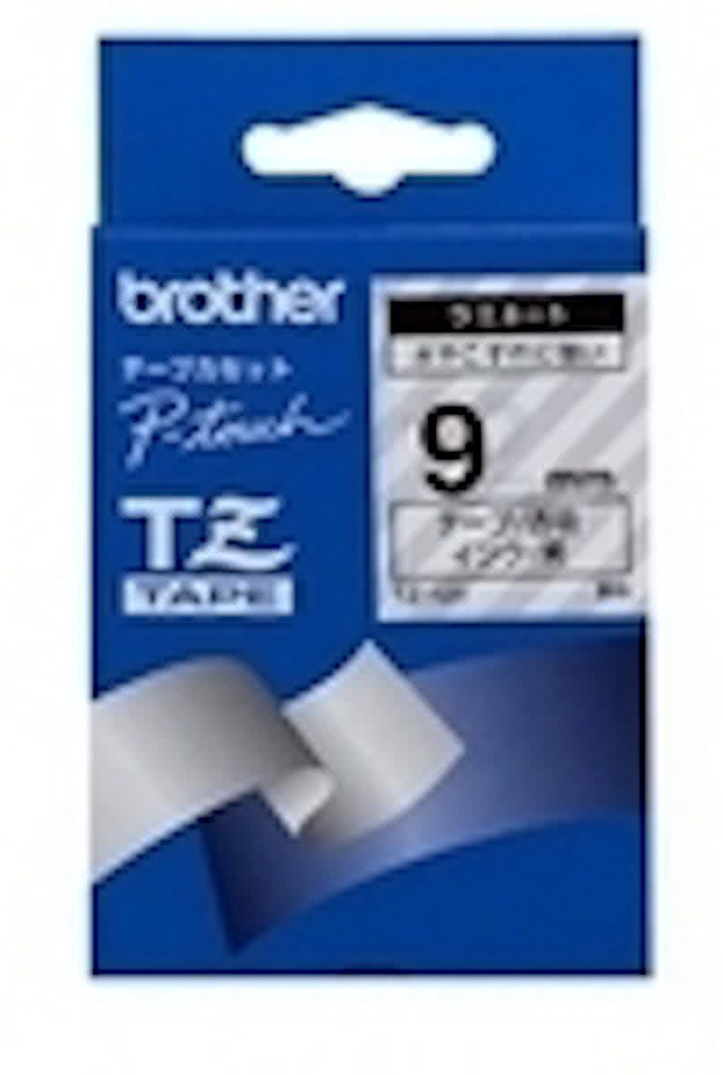 Brother Black on Clear Gloss Laminated Tape, 9mm