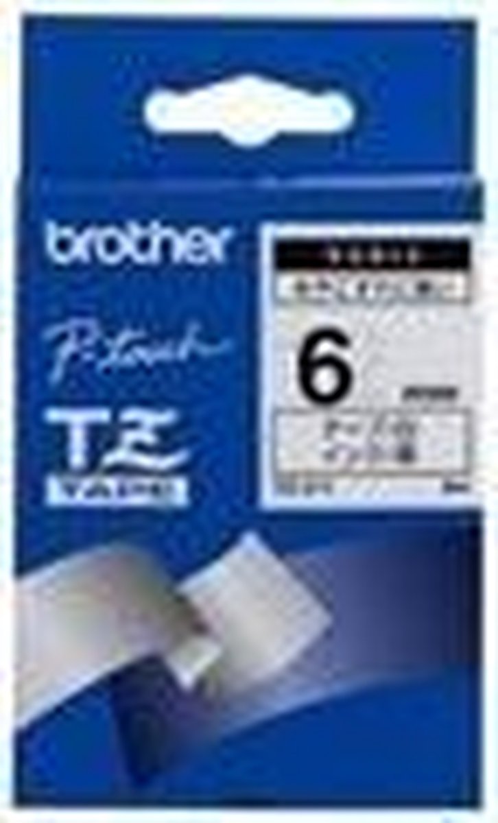 Brother Bro Tape Wit-zwart 6mm Tze-211