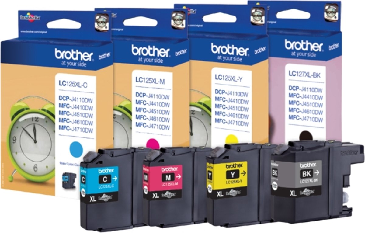 Brother LC-127XL - Inktcartridges Zwart / Cyaan / Magenta / Geel