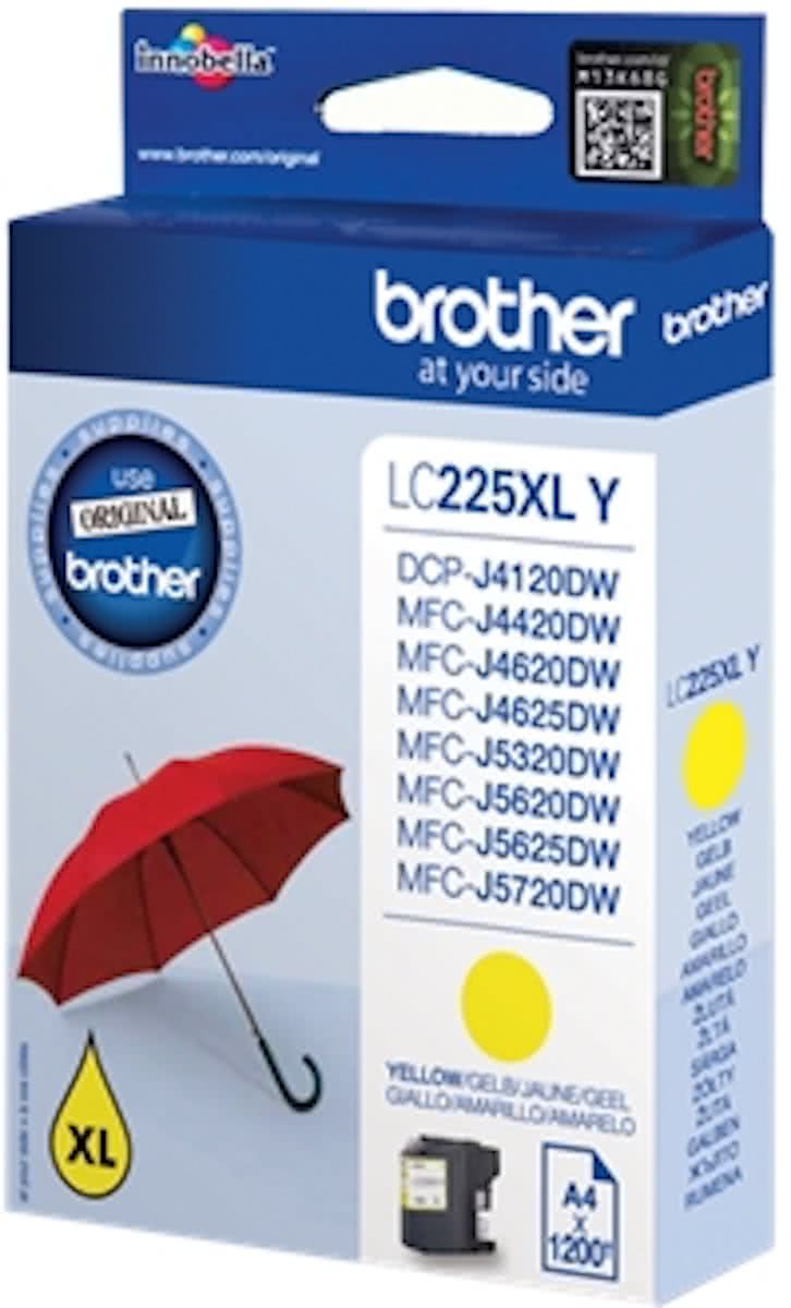 Brother LC-225XLYBP Geel inktcartridge