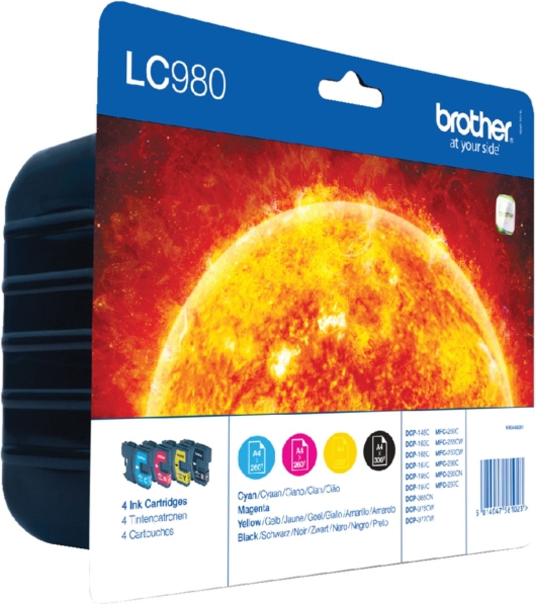 Brother LC-980 - Inktcartridges Zwart / Cyaan / Magenta / Geel