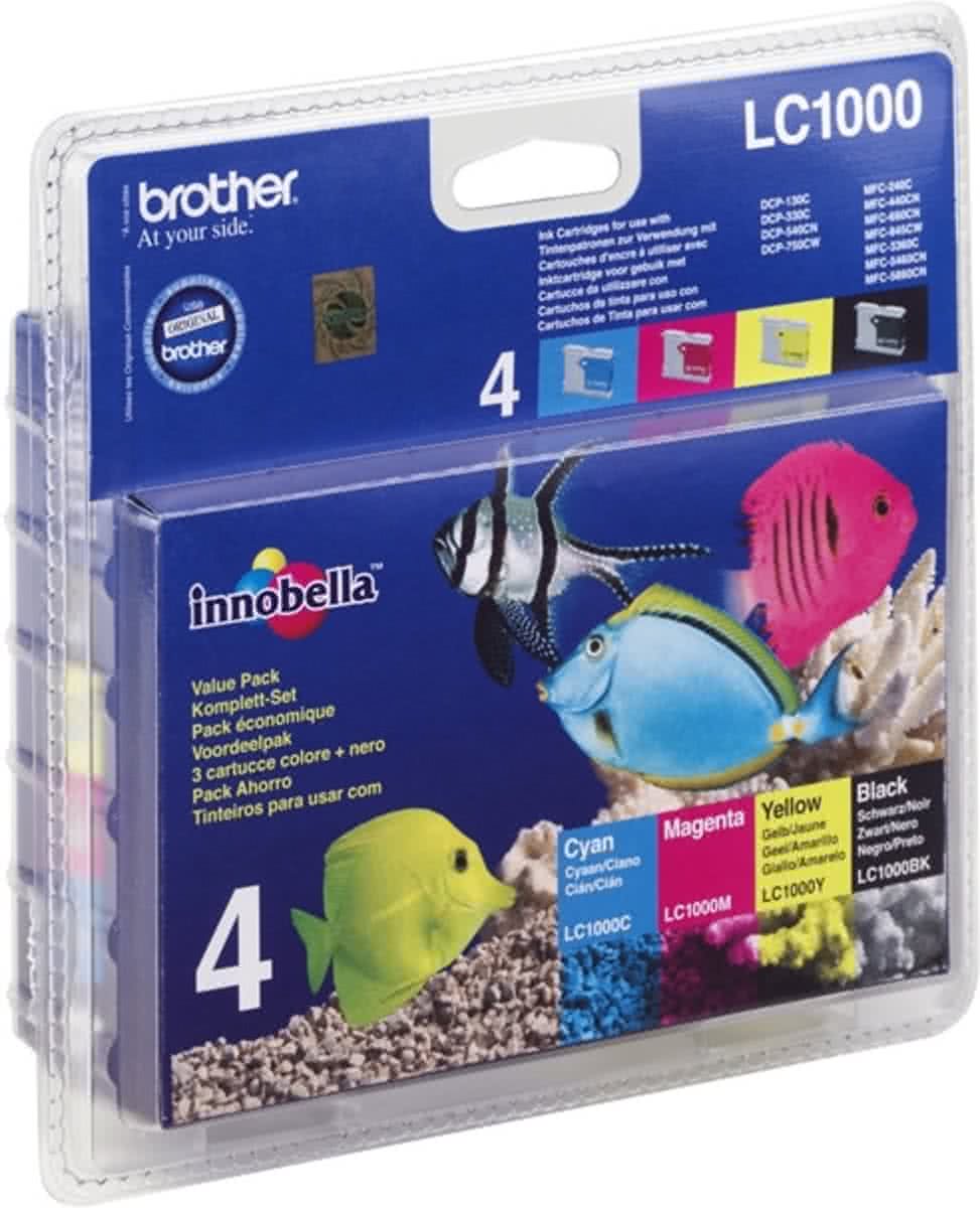 Brother LC1000BK - Inktcartridge / Cyaan / Magenta / Geel / Zwart