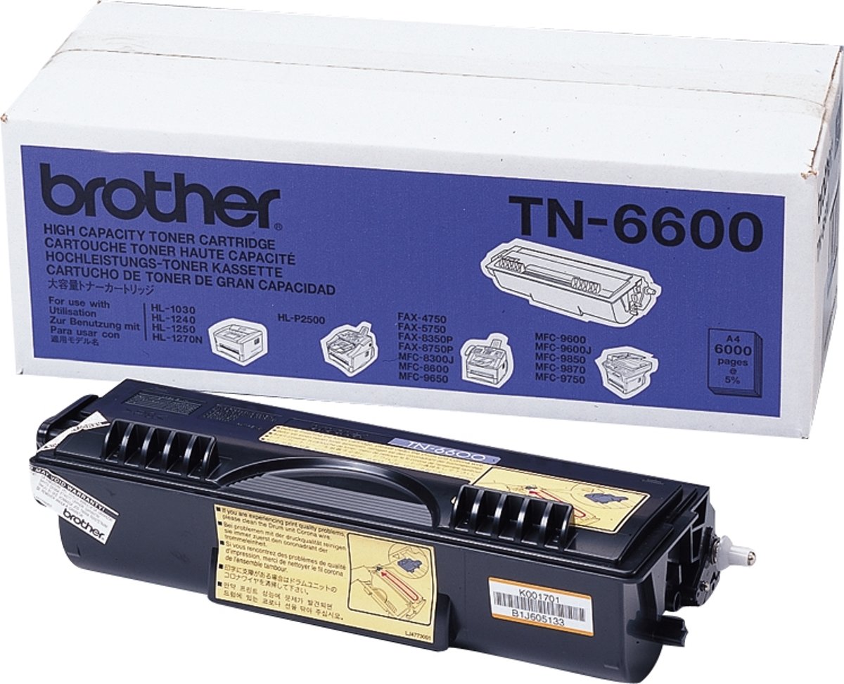 Brother TN-6600 Tonercartridge - Zwart