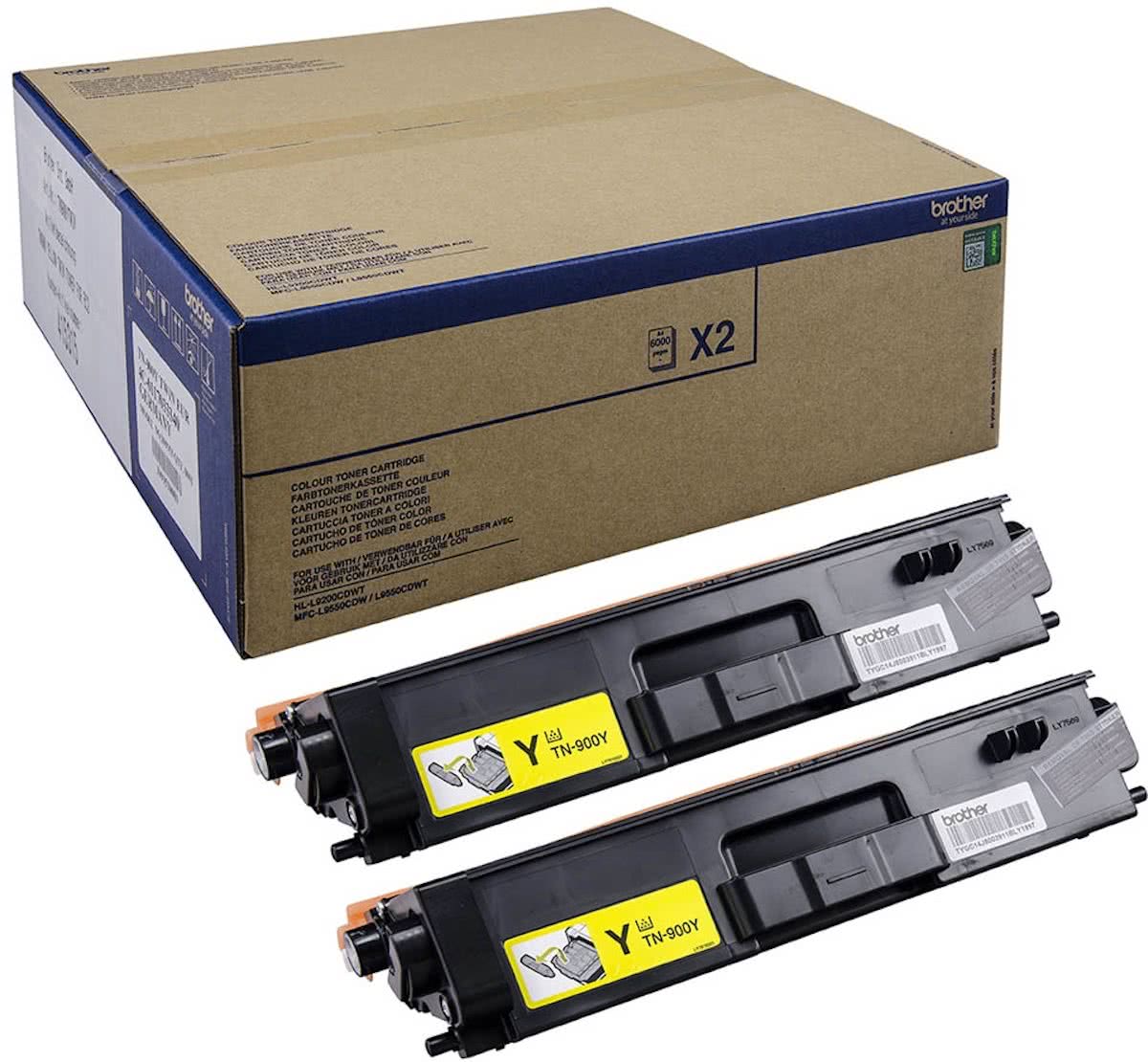 Brother TN-900YTWIN Lasertoner 12000paginas Geel toners & lasercartridge