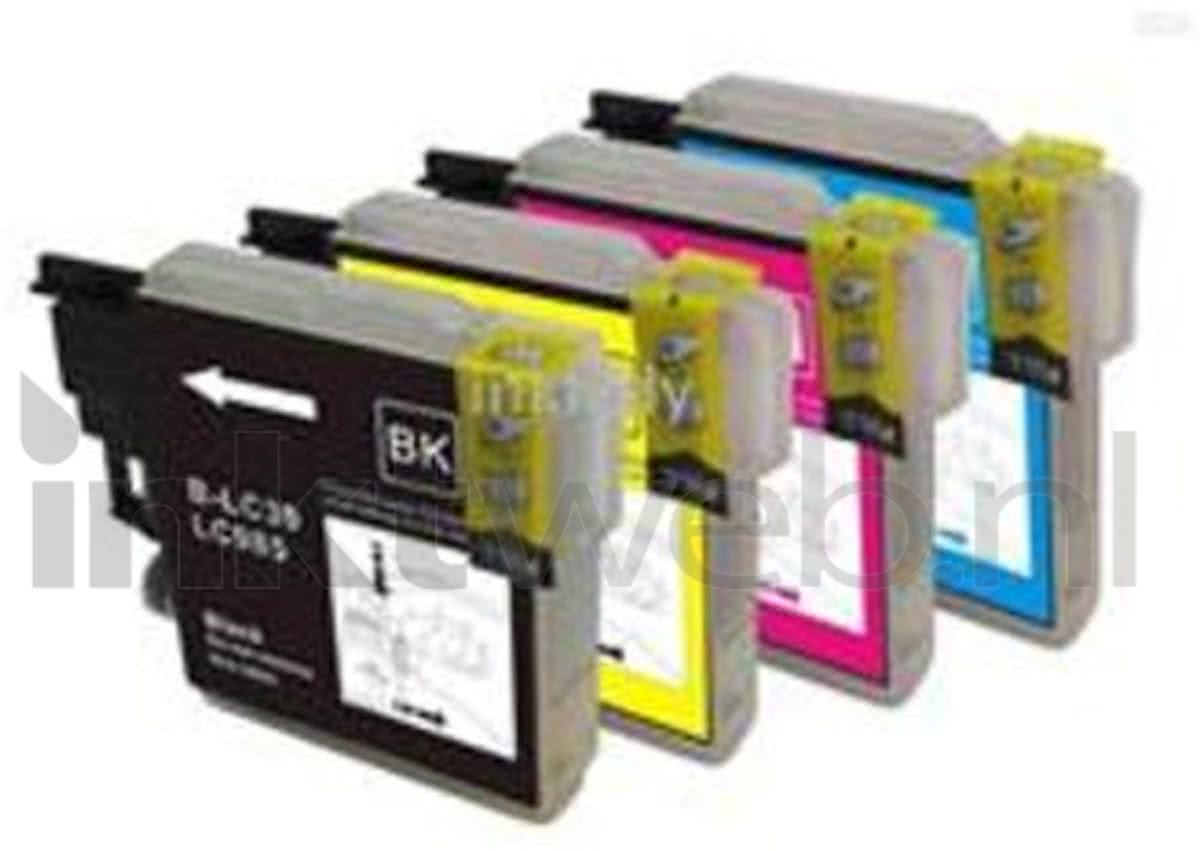 Merkloos - Inktcartridge / Alternatief voor de Brother LC-985 / 3 x Zwart / Cyaan / Magenta / Geel