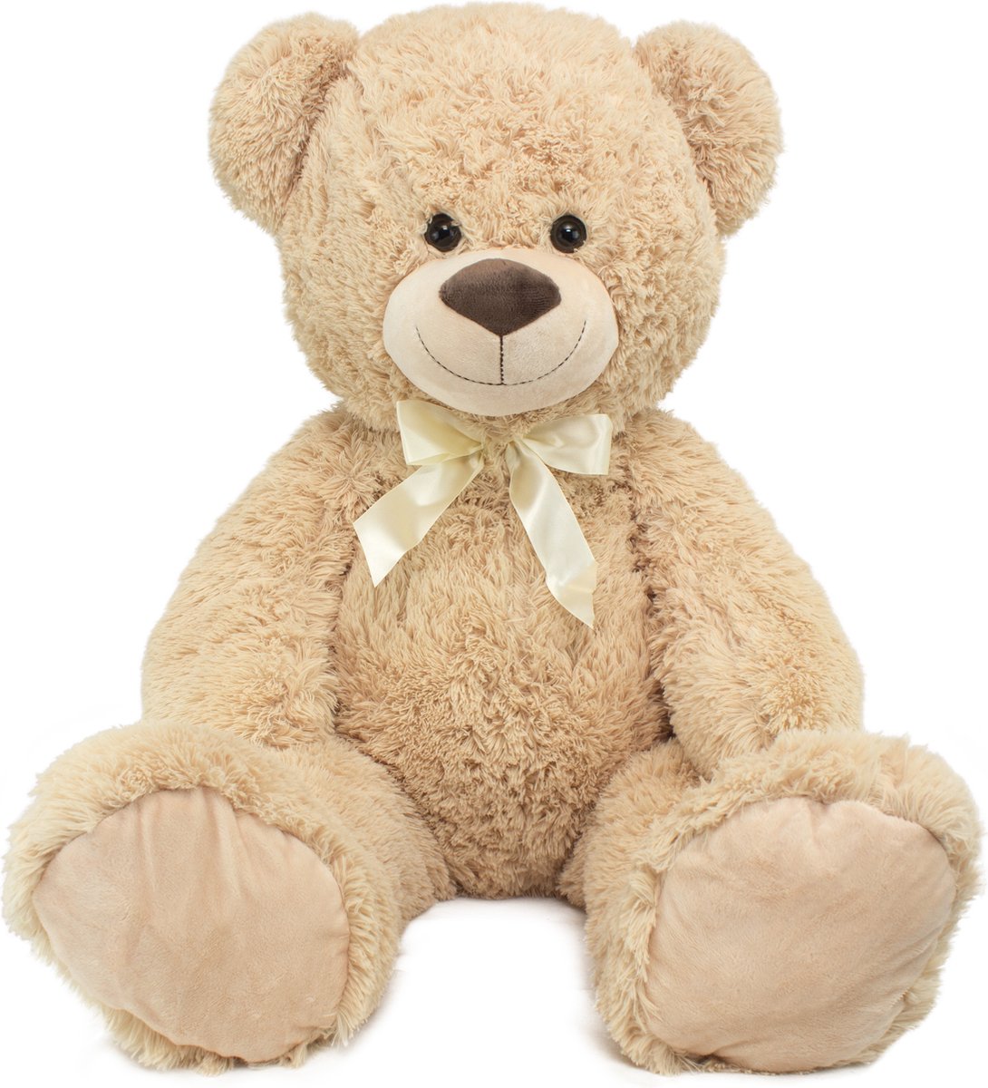 BRUBAKER XXL Teddybeer 100 cm met een Hartje - I love you - Zacht Speelgoed Knuffel - Beige