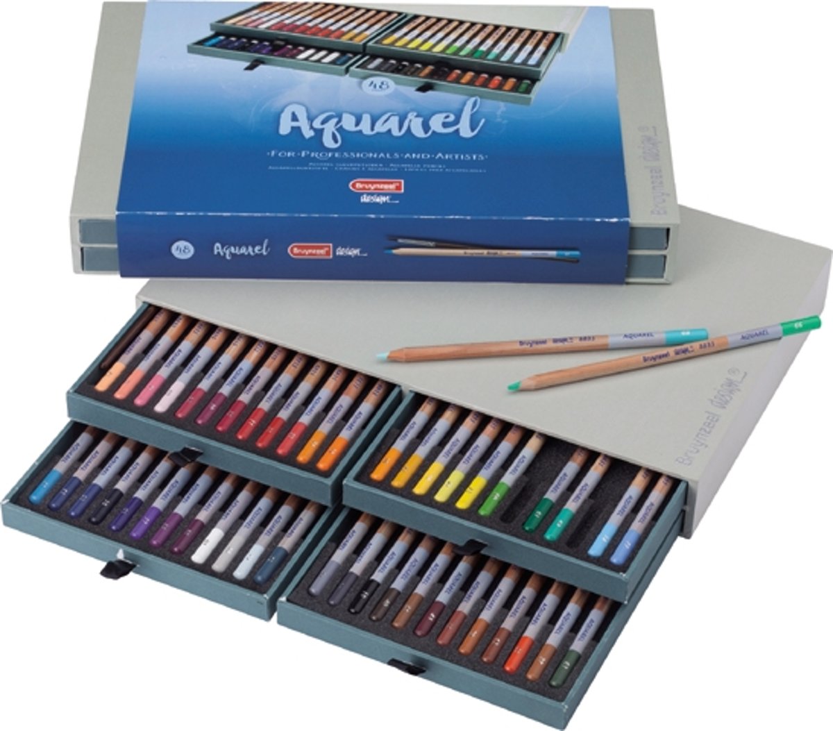 Design Aquarel box 48 aquarelpotloden met penseel