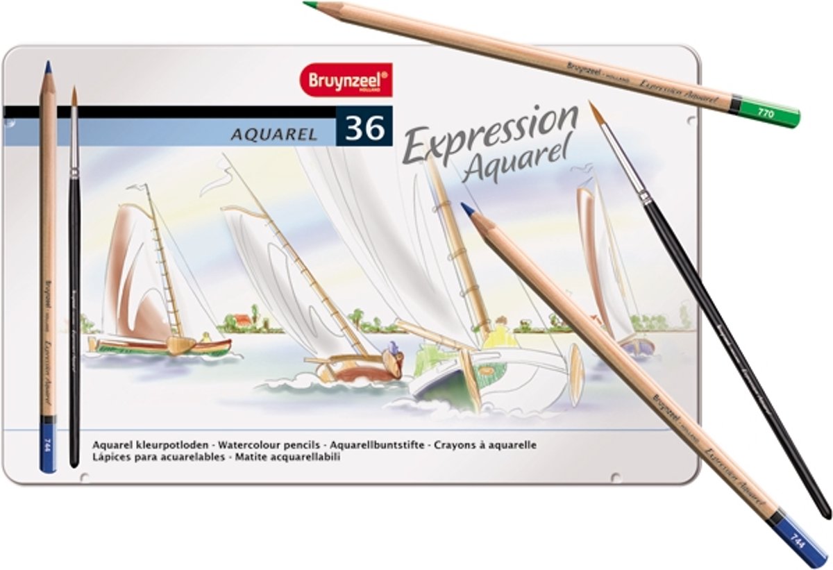 Expression blik 36 aquarelpotloden met penseel