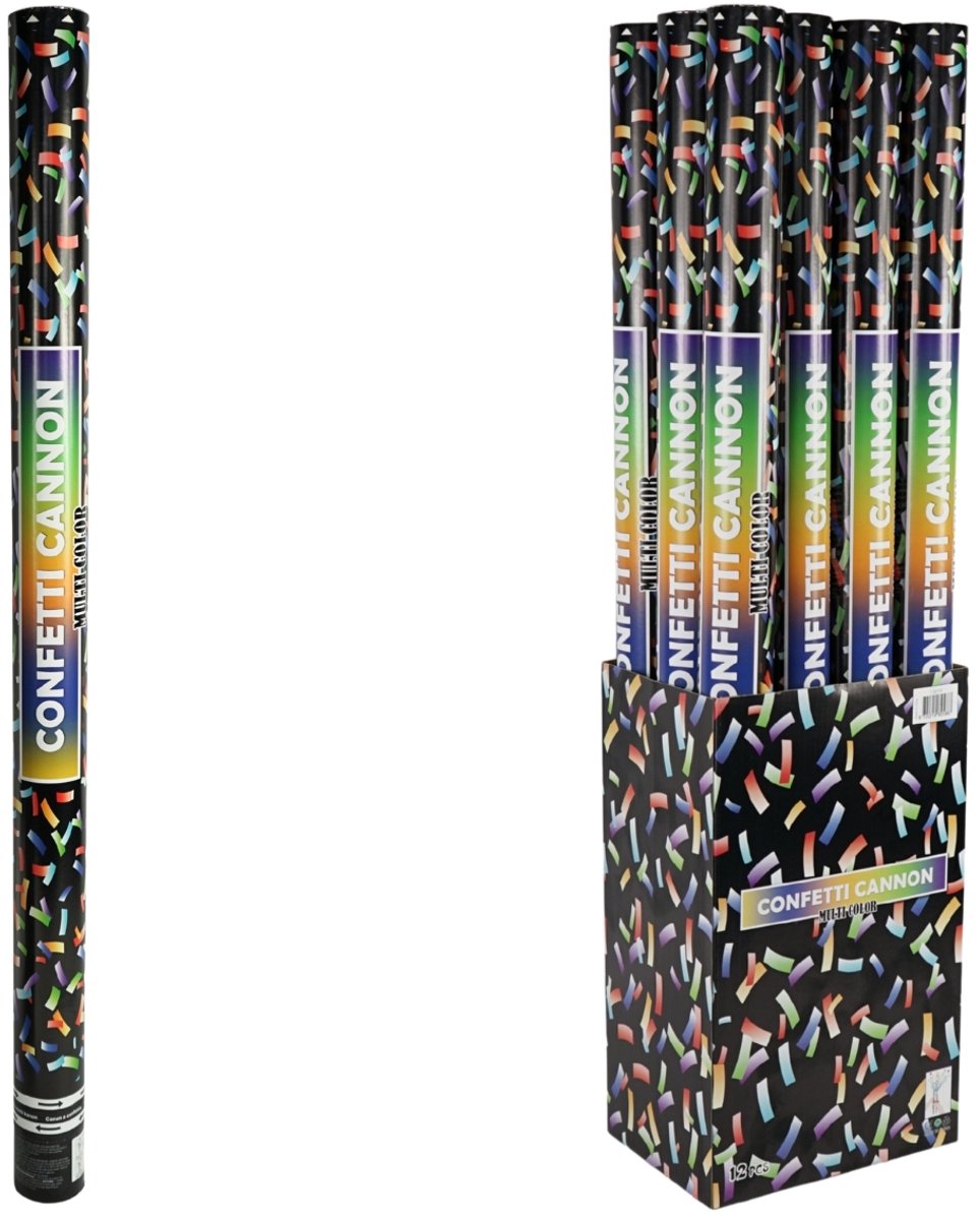   kanon 6 stuks multicolour 78 cm confetti kanonnen