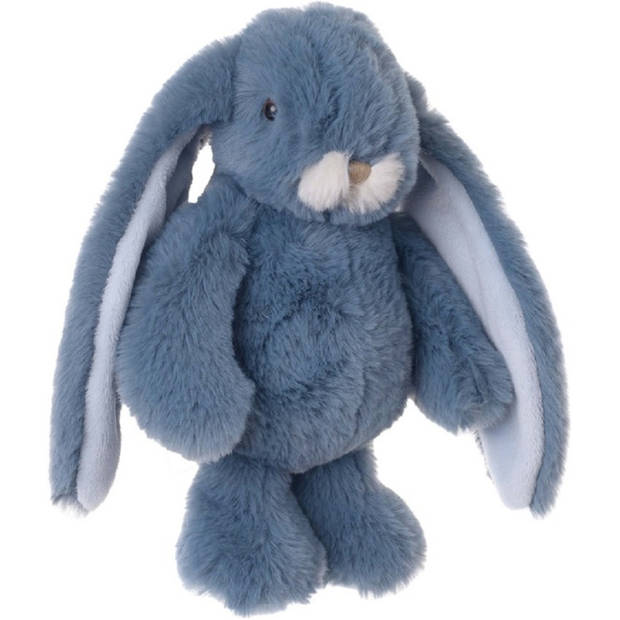   pluche konijn knuffeldier - blauw - staand - 22 cm - Knuffel huisdieren