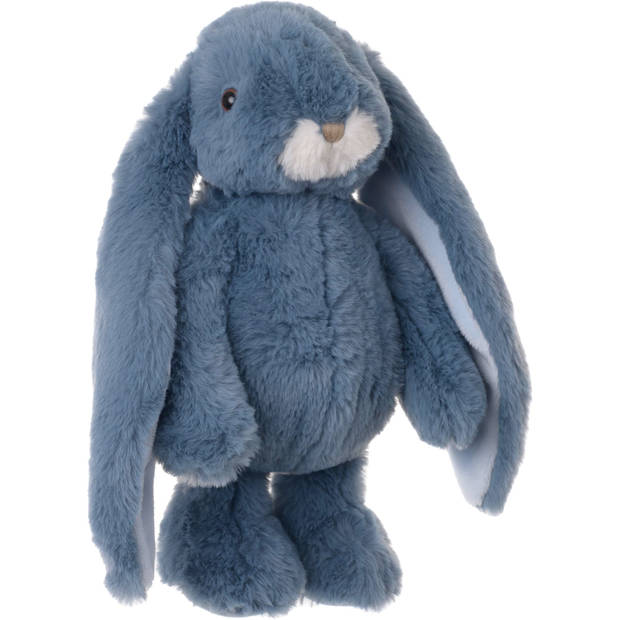   pluche konijn knuffeldier - blauw - staand - 30 cm - Knuffel huisdieren