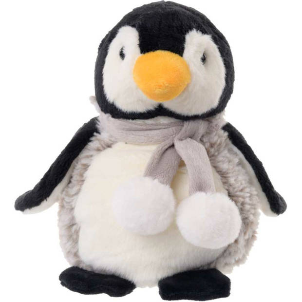   pluche pinguin knuffeldier - grijs/wit - staand - 25 cm - Knuffel zeedieren